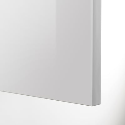 RINGHULT 2-p door f corner base cabinet set, high-gloss light grey, 25x80 cm