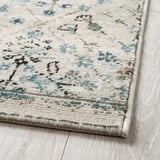 ROMDRUP Rug, low pile, off-white antique look/floral patterned, 200x300 cm