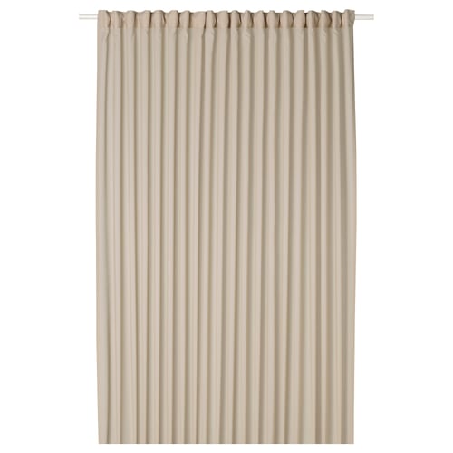 Curtain: ROSENROBINIA beige sheer, rectangular, with heading tape. Made from recycled polyester.