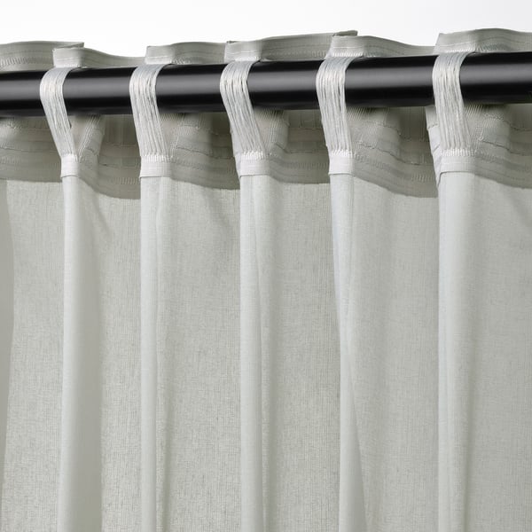 ROSENROBINIA Sheer curtain, 1 piece, light grey/with heading tape, 300x300 cm