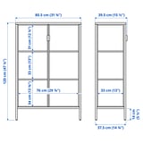RUDSTA Glass-door cabinet, anthracite, 80x37x120 cm