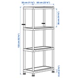 RUNMARÖ Shelving unit, dark grey indoor /outdoor, 60x30x133 cm