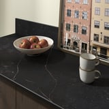 RUNSBÄCK Custom made wall panel, matt black/brown marble effect/high pressure porcelain, 1 m²x2.0 cm