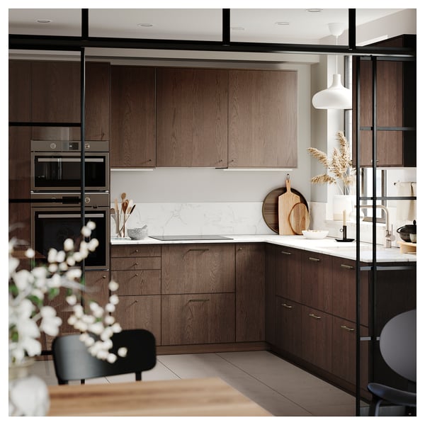 RUNSBÄCK Custom made wall panel, matt white/marble effect high pressure porcelain, 1 m²x2.0 cm