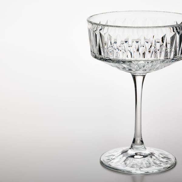 SÄLLSKAPLIG Juice Glass, clear glass/patterned, 21 cl