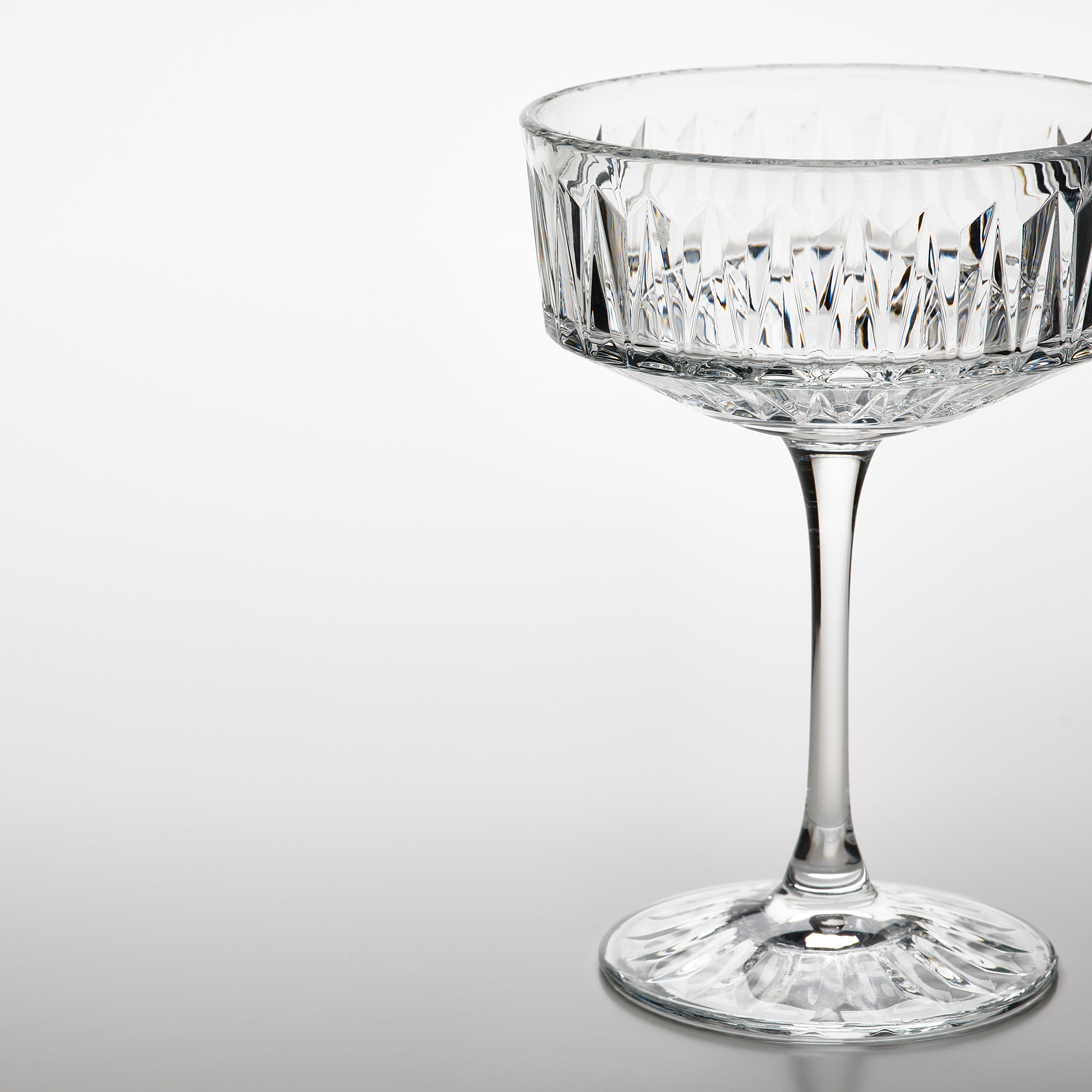 SÄLLSKAPLIG Juice Glass, clear glass/patterned, 21 cl