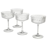SÄLLSKAPLIG Juice Glass, clear glass/patterned, 21 cl