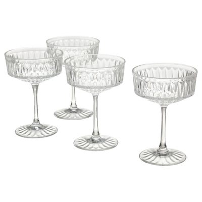 SÄLLSKAPLIG Juice Glass, clear glass/patterned, 21 cl