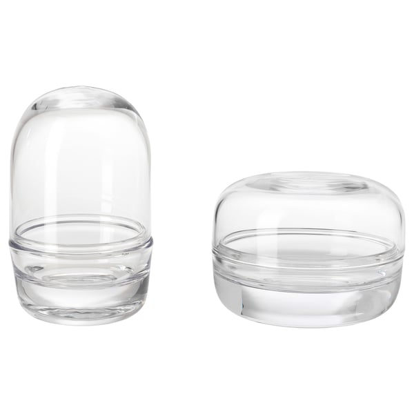 Buy Sammanhang Glass Dome With Base Set Of 2 Clear Glass Online