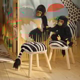 SANDLÖPARE Stool cover, black white/zebra pattern, 38 cm