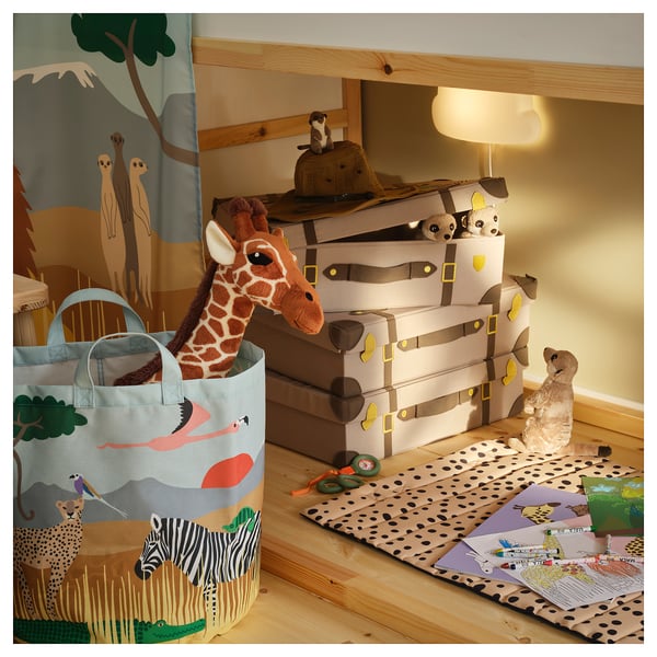 SANDLÖPARE Storage bag, multicolour/savannah