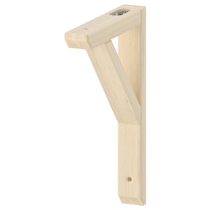 SANDSHULT light wood shelf bracket, natural, rectangular, two-sided for 20 or 30 cm shelves.