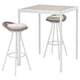 SEGERÖN Bar table and 2 bar stools, outdoor, swivel white/beige/Frösön/Duvholmen beige