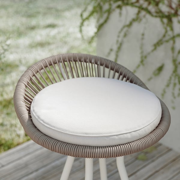 SEGERÖN Bar table and 2 bar stools, outdoor, swivel white/beige/Frösön/Duvholmen beige