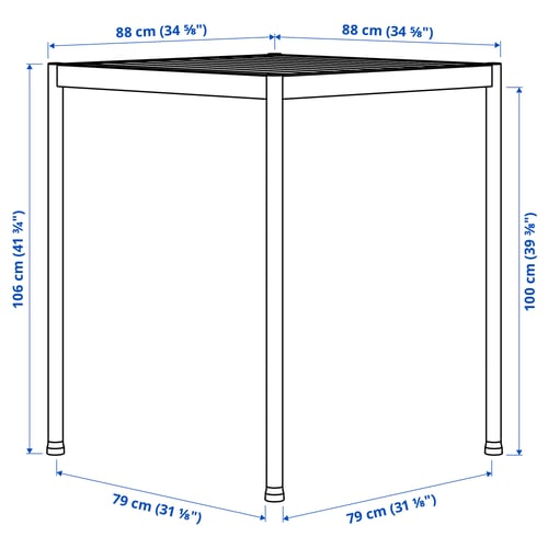 Illustration with measurements for the product: SEGERÖN.