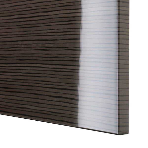 SELSVIKEN Door, patterned high gloss brown, 60x64 cm