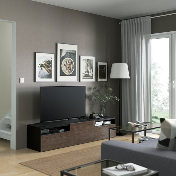 SELSVIKEN Drawer front, patterned high gloss brown, 60x26 cm