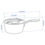 SENSUELL Saucepan with lid, stainless steel/grey, 2.4 l
