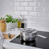 SENSUELL Saucepan with lid, stainless steel/grey, 2.4 l