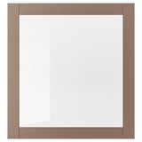 SINDVIK Glass door, light grey-brown/clear glass, 60x64 cm
