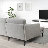 SMEDSTORP 3-seat sofa with chaise longue, Viarp beige/brown/black