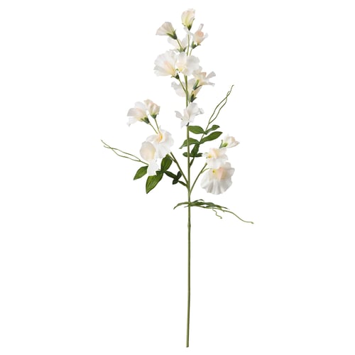 White SMYCKA fake flower stem with delicate blooms. Made from recycled materials.