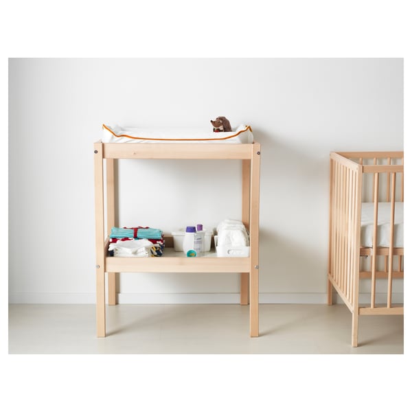 SNIGLAR Changing table beech, white IKEA