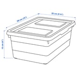 SOCKERBIT Box with lid, white, 38x25x15 cm