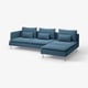 SÖDERHAMN blue sectional sofa, modern design, deep seats, removable cushions.