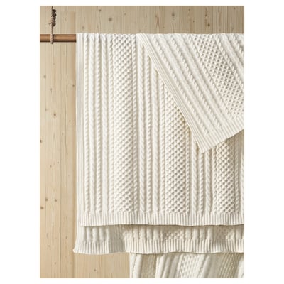 SÖRBYSKOGEN Throw, off-white, 130x170 cm