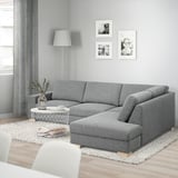 SÖRVALLEN Corner sofa, 4-seat, with open end, right/Lejde grey/black
