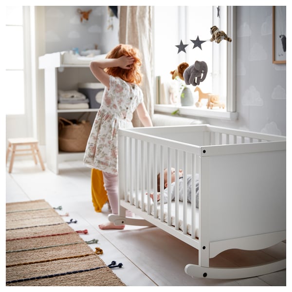 SOLGUL Cradle with foam mattress, white, 66x84 cm IKEA