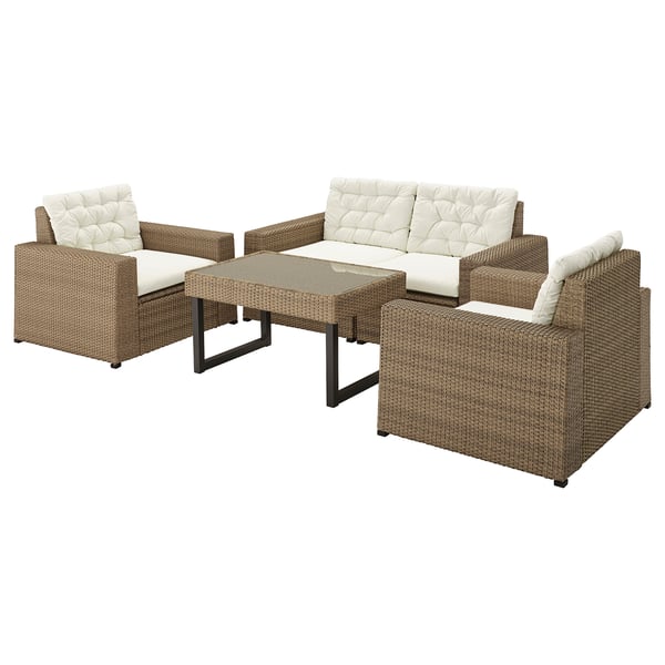 SOLLERÖN 4-seat conversation set, outdoor - brown/Kuddarna ... on {keyword}