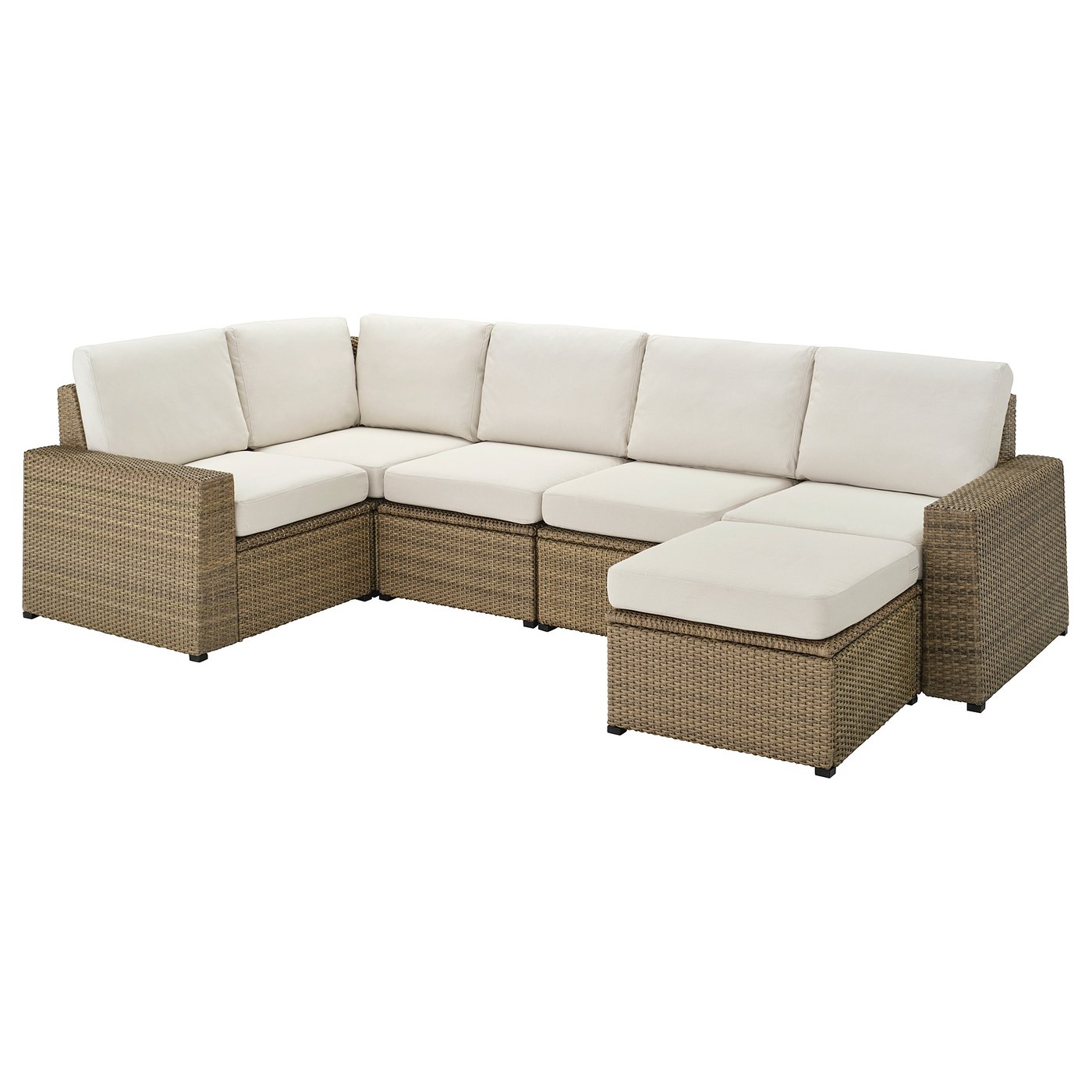 Solleron Modular Corner Sofa 4 Seat Outdoor With Footstool Brown Froson Duvholmen Beige Ikea