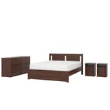 SONGESAND Bedroom furniture, set of 4, brown, 160x200 cm