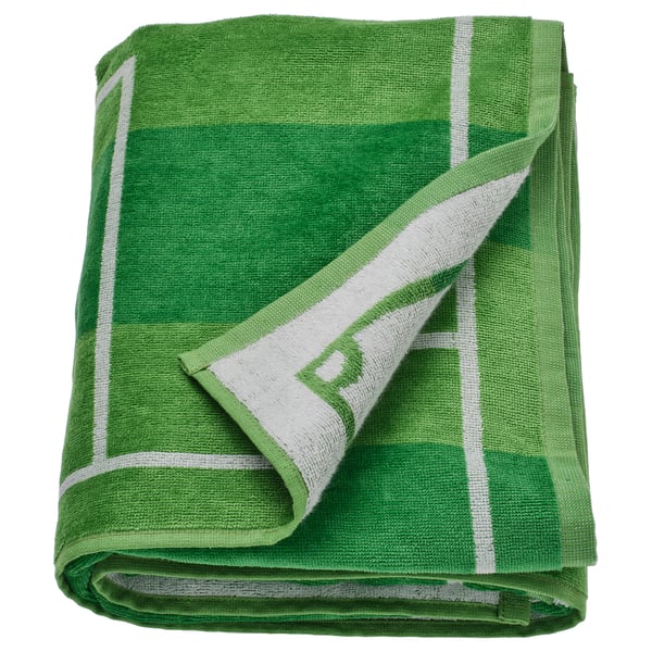 SPORTSLIG Bath sheet, green/football pitch, 100x150 cm