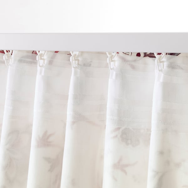 Buy Sprangort Room Darkening Curtains 1 Pair White Pink Online
