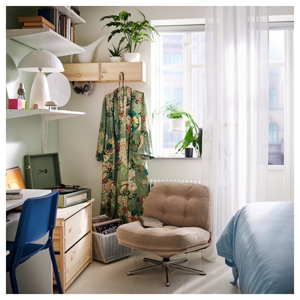 STENFRÖ Sheer curtain, 1 piece, white/with heading tape, 300x300 cm