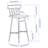 STENSELE / NORRARYD Bar table and 2 bar stools, anthracite anthracite/black