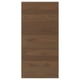 Dark brown wood grain kitchen cabinet panel with handles.