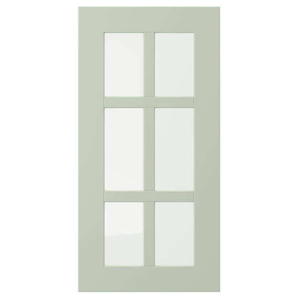 STENSUND Glass door, light green, 30x60 cm