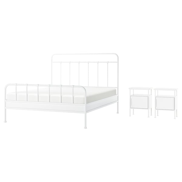 STJÄRNÖ / GRÅFJÄLLET Bedroom furniture, set of 3, white, 160x200 cm