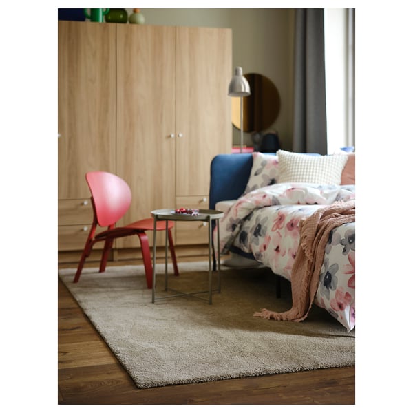STOENSE Rug, low pile, off-white, 133x195 cm