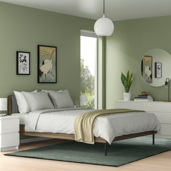 STOENSE Rug, low pile, pale green, 200x300 cm