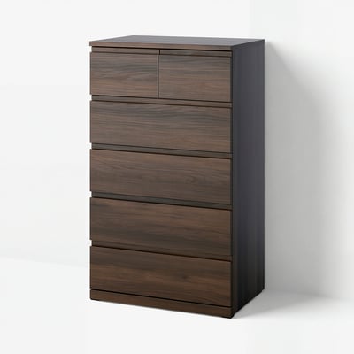 STORKLINTA Chest of 6 drawers, dark brown/oak effect, 70x50x120 cm
