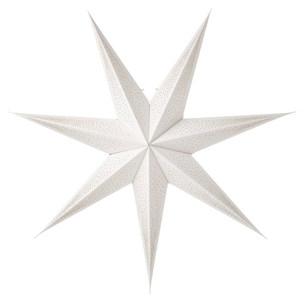 STRÅLA Lamp shade, dot pattern white, 90 cm