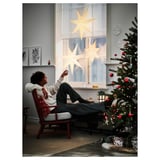 STRÅLA Lamp shade, leaf red, 48 cm