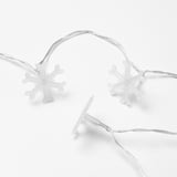 STRÅLA LED lighting chain with 12 bulbs, battery-operated/snowflake