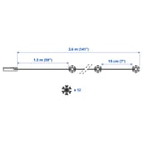STRÅLA LED lighting chain with 12 bulbs, battery-operated/snowflake