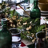 STRÅLA LED lighting chain with 40 lights, battery-operated leaf/gold-colour